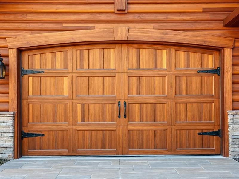 Beautiful wood garage door installation by North Andover Garage Doors
